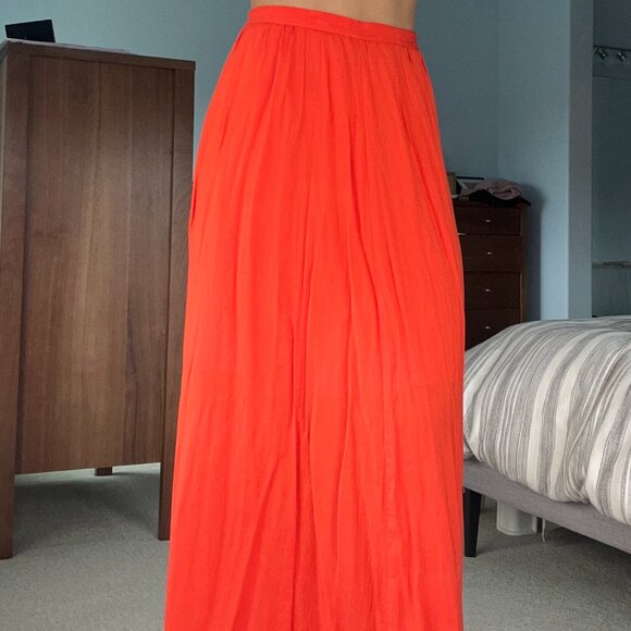 LOFT Red Maxi Skirt - Picture 1 of 6